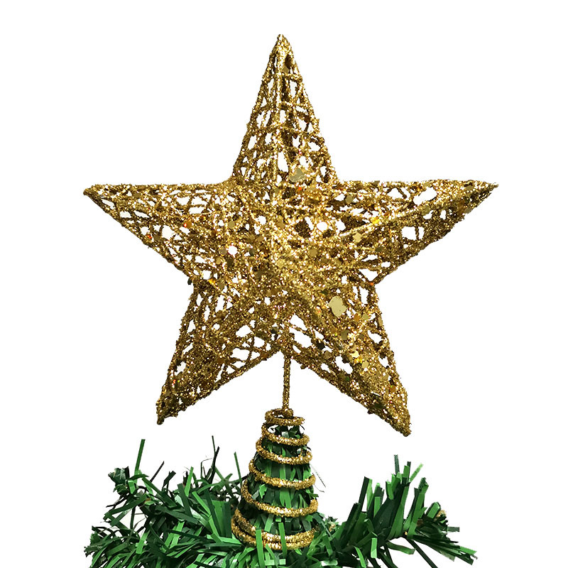Star Tree Topper - Estrella de hierro con purpurina dorada