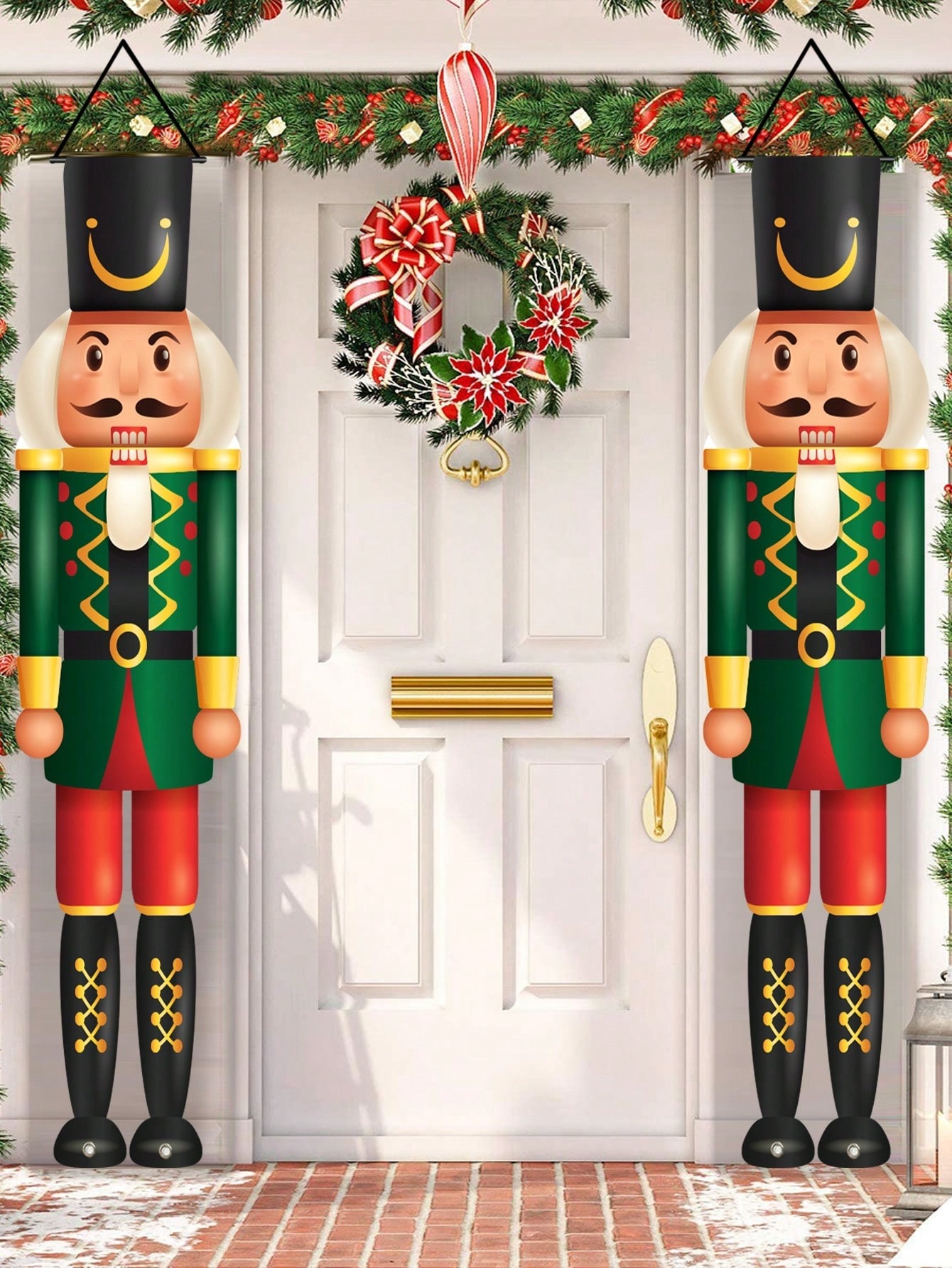 Nutcracker Figurine - Banner Navideño para Porche con Estampado