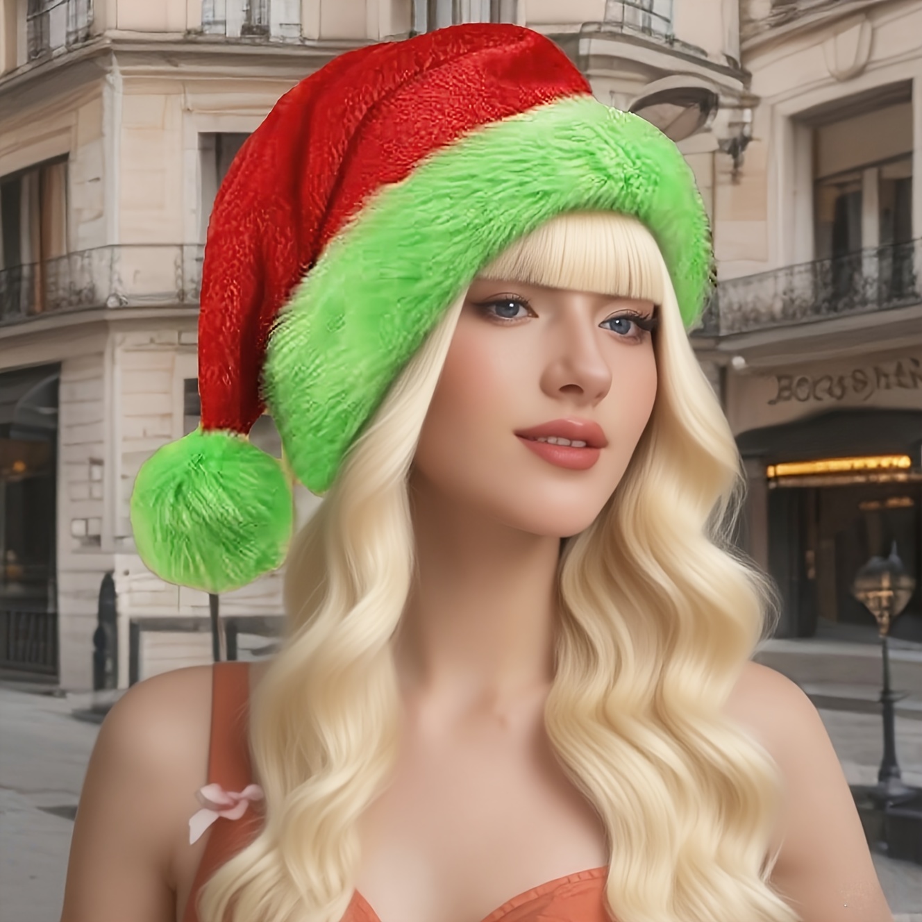 Gorro de Santa Claus Rojo con  - Santa Hat Plush reseña y precio