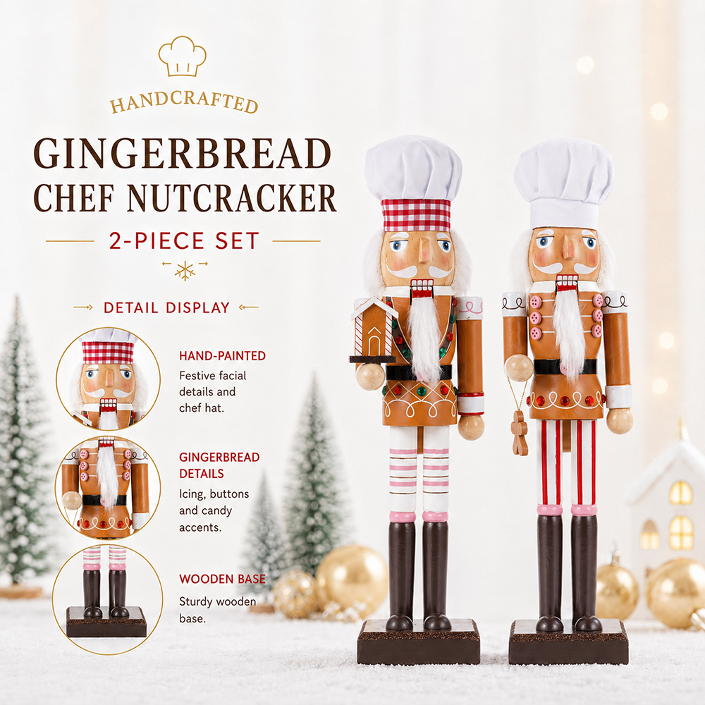 Adorno Navideño de Madera de 3 - Nutcracker Figurine reseña y precio