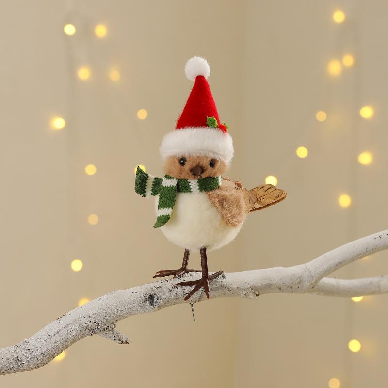 Adornos navideños de pájaros d - Santa Hat Plush reseña y precio